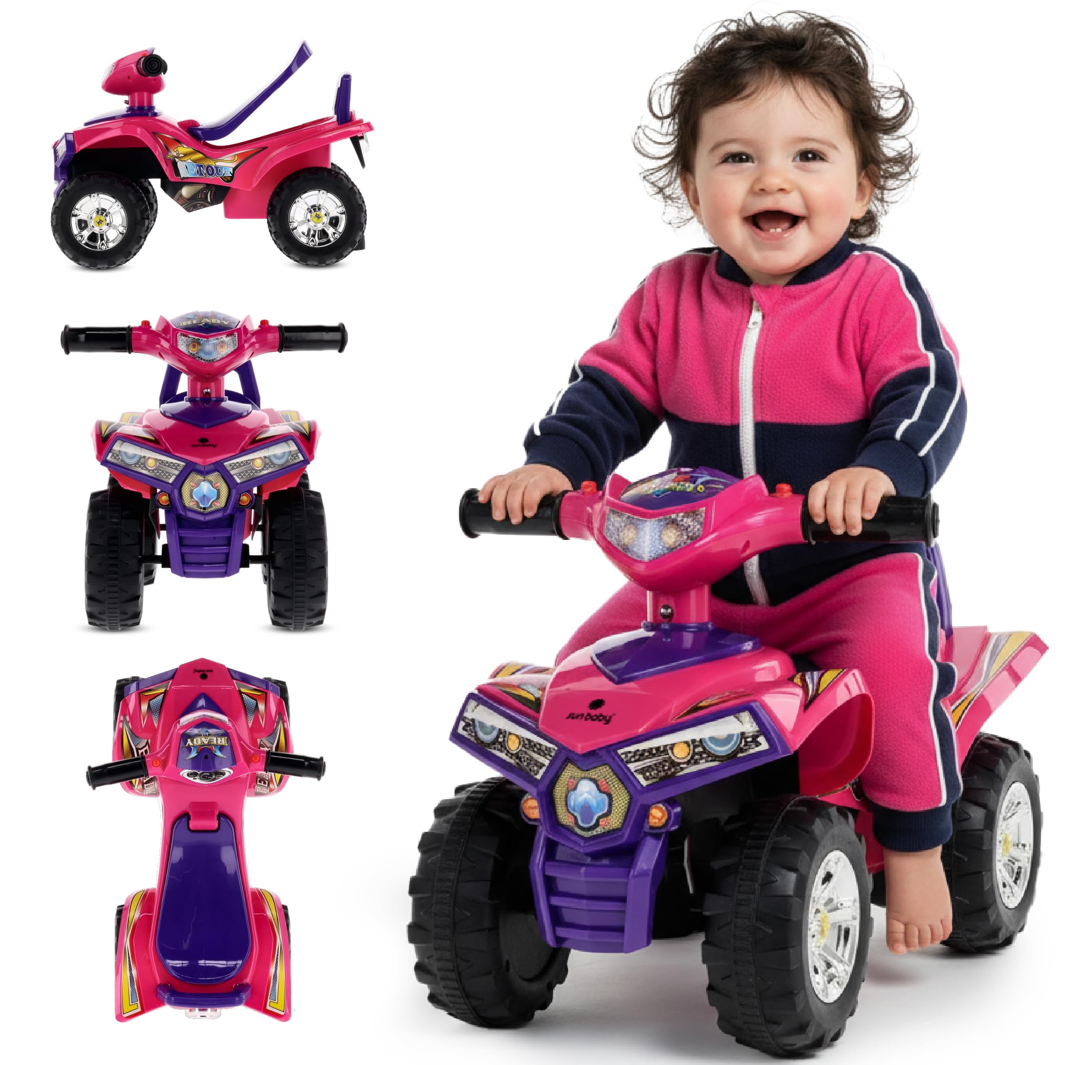 Quad Moto Correpasillo para Niños a Partir de 1 año, vehículo Coche tobogán Coche bebé (Rosa)