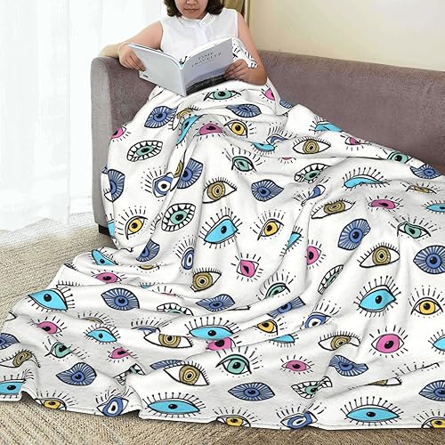 Miniatura 4 de Manta de microforro polar ultrasuave contra el mal de ojo, decoración del hogar, cálida manta de franela antibolitas para sofá, cama, sofá y sala de