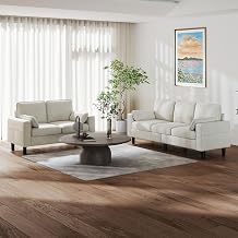 Kinfant 5-Seat Waiting Room Chair- Office Guest Reception Chairs Waiting Furniture Bench with Armrest Modern Upholstered Reception Seating for Salon, Bedroom & Studio, White