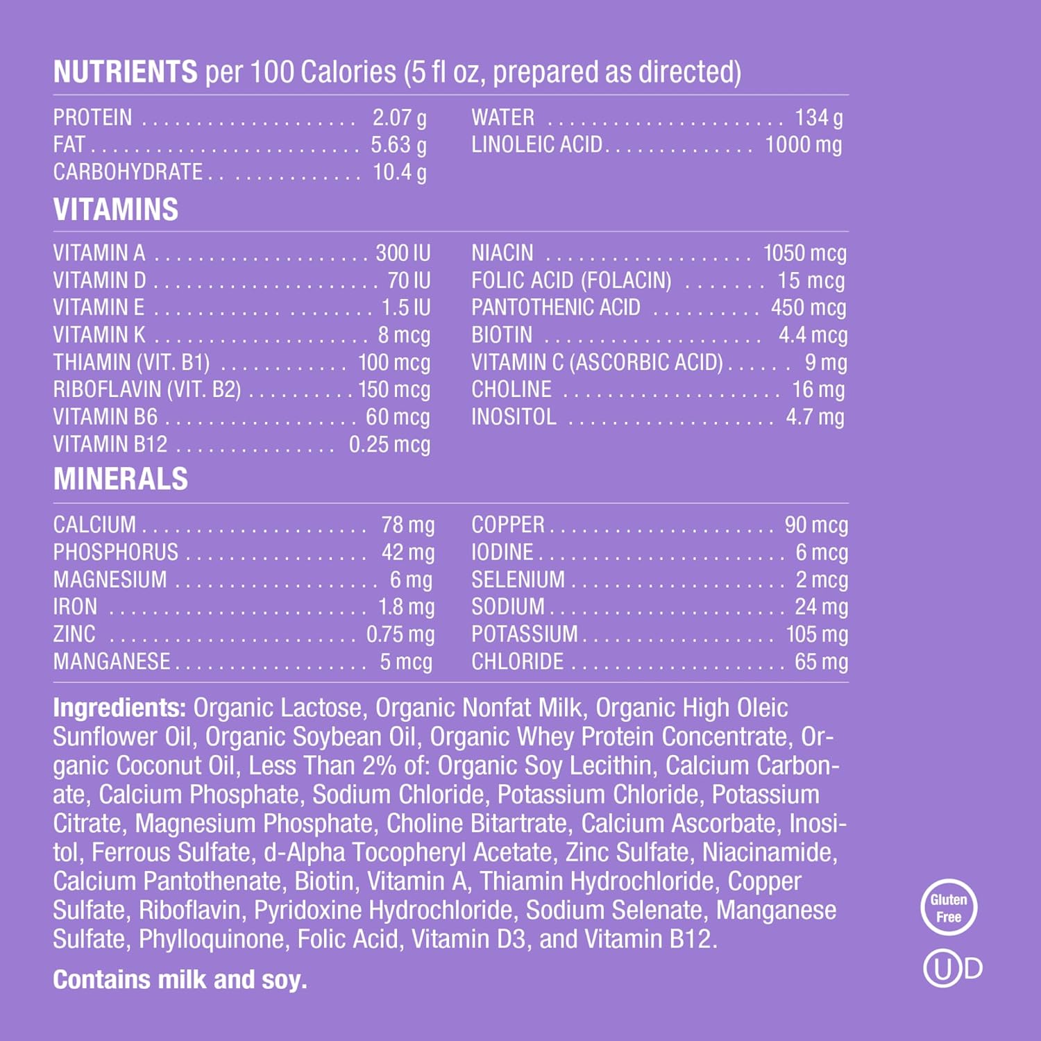 Baby's Only A2 Organic Milk Infant Formula, A2 Milk Based Powder, Organic Baby Formula with A2 Beta-Casein Protein, Iron, Vitamin E, Vitamin D, Easy to Digest, Newborn to 12 Months Old, 21 oz, 6 Pack