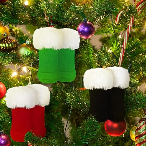 Miniatura 6 de Bencailor 3 pares de botas y zapatos de invierno de 18 pulgadas para muñecas de Navidad, botas con temática americana, patines para disfrazarse