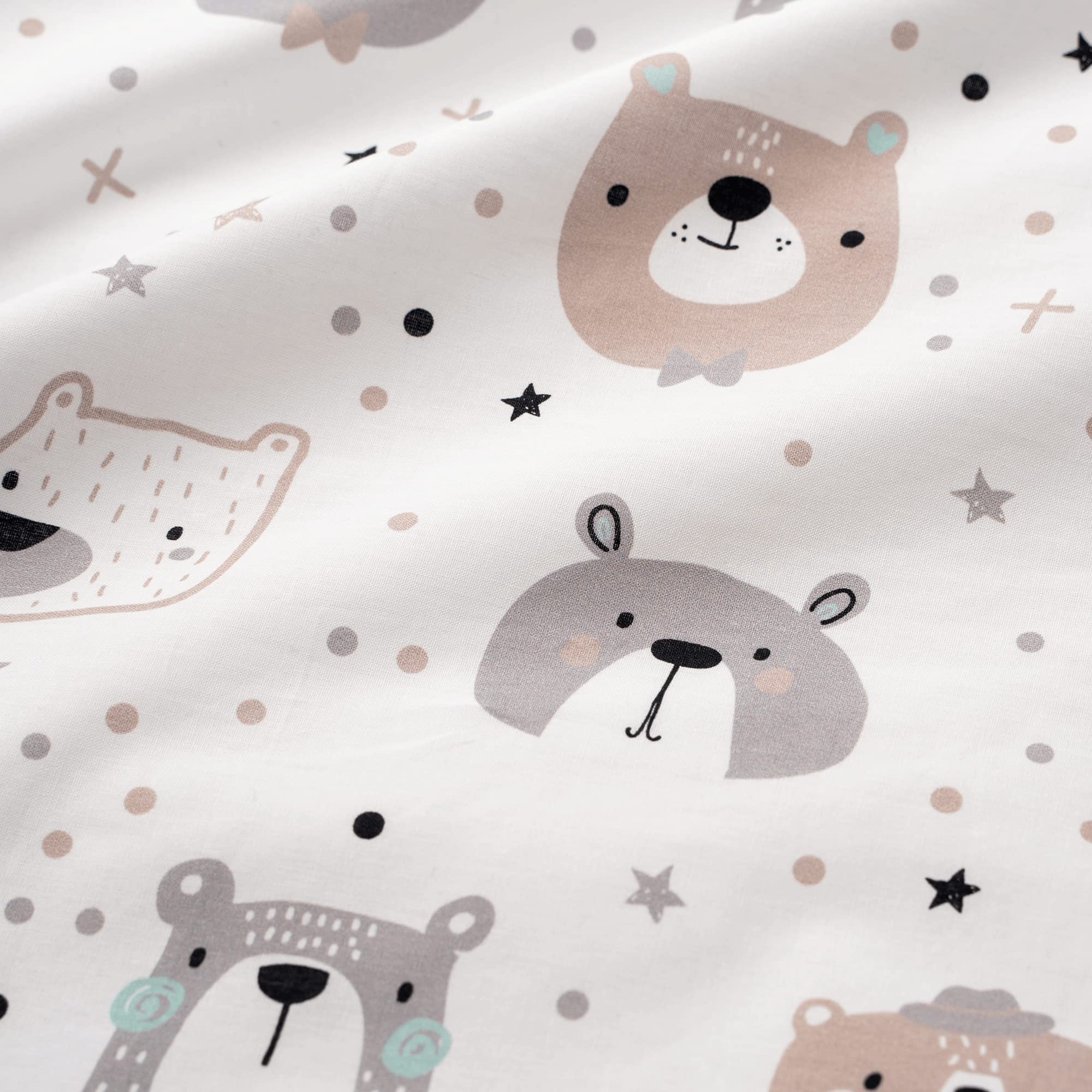 FlyIdeas Housse de Couette Enfant + Taie Lit Bebe, 120x150 cm - Parure 100% Coton Certifiè - Alese Lit et Berceau, Made in EU