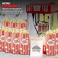 Vista 6 de Bolsas de papel para palomitas de maíz de 1 onza a granel (paquete de 100) pequeñas bolsas rojas y blancas desechables para fiestas temáticas