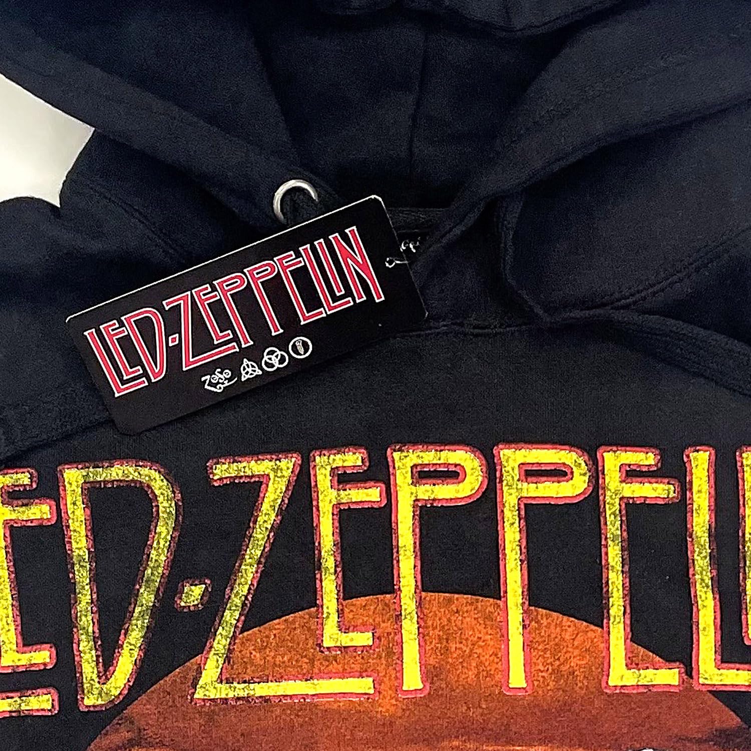 Led Zeppelin Felpa Ufficiale U.S. Tour 1975. Felpa con Cappuccio Unisex in Cotone. vestibilità Regular per Adulto e Ragazzo