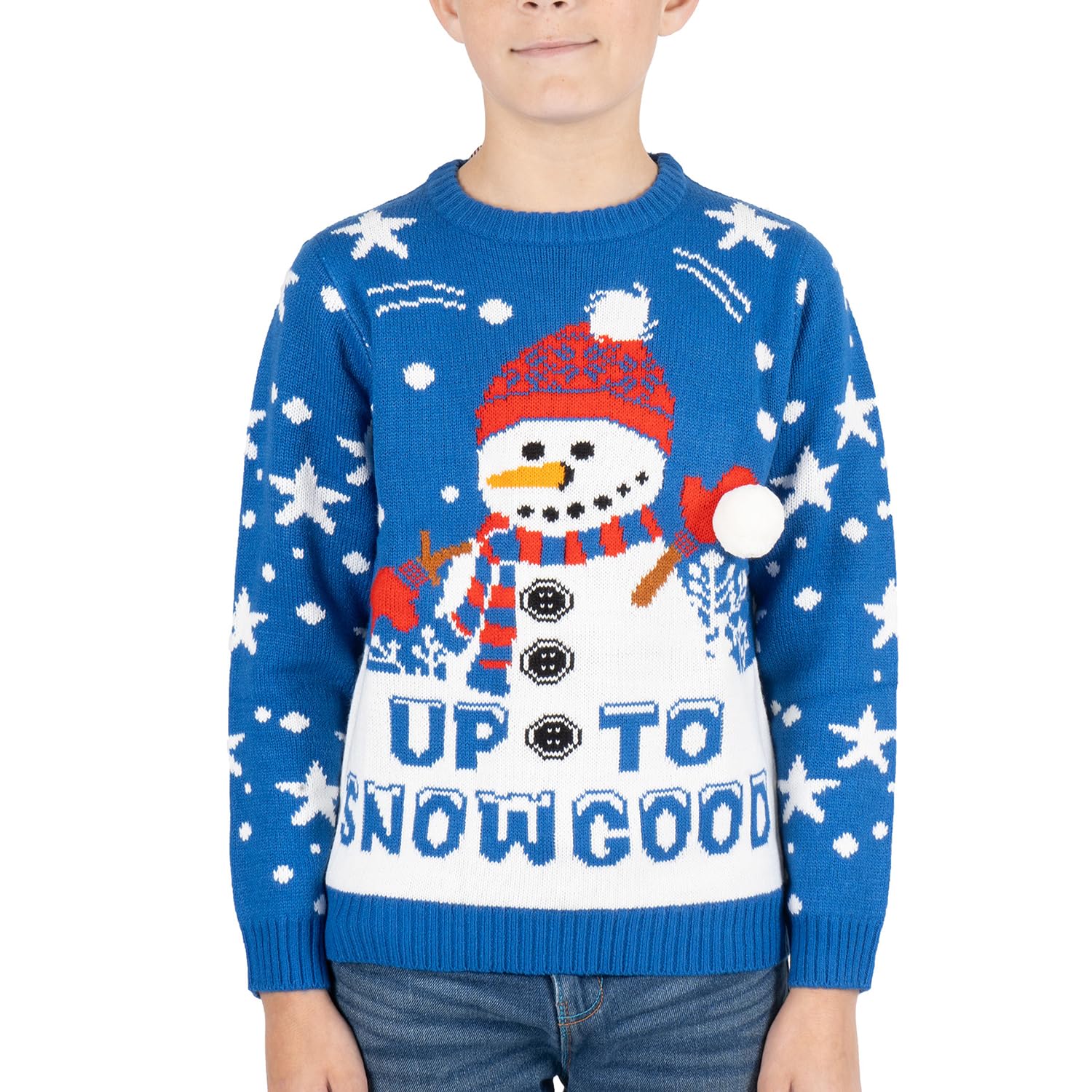 Noroze Boys Royal Blue Kids Christmas Jumpers Girls Retro Elf Snowman Santa Fairisle Reindeer Novelty Sweater Children Gifts Xmas Jumper (13 Years, )