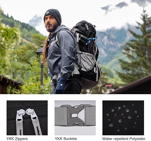 Miniatura 3 de MOUNTAINTOP Mochila de marco interno de 70L para camping, mochilero, mochila de senderismo para hombres y mujeres con cubierta de lluvia
