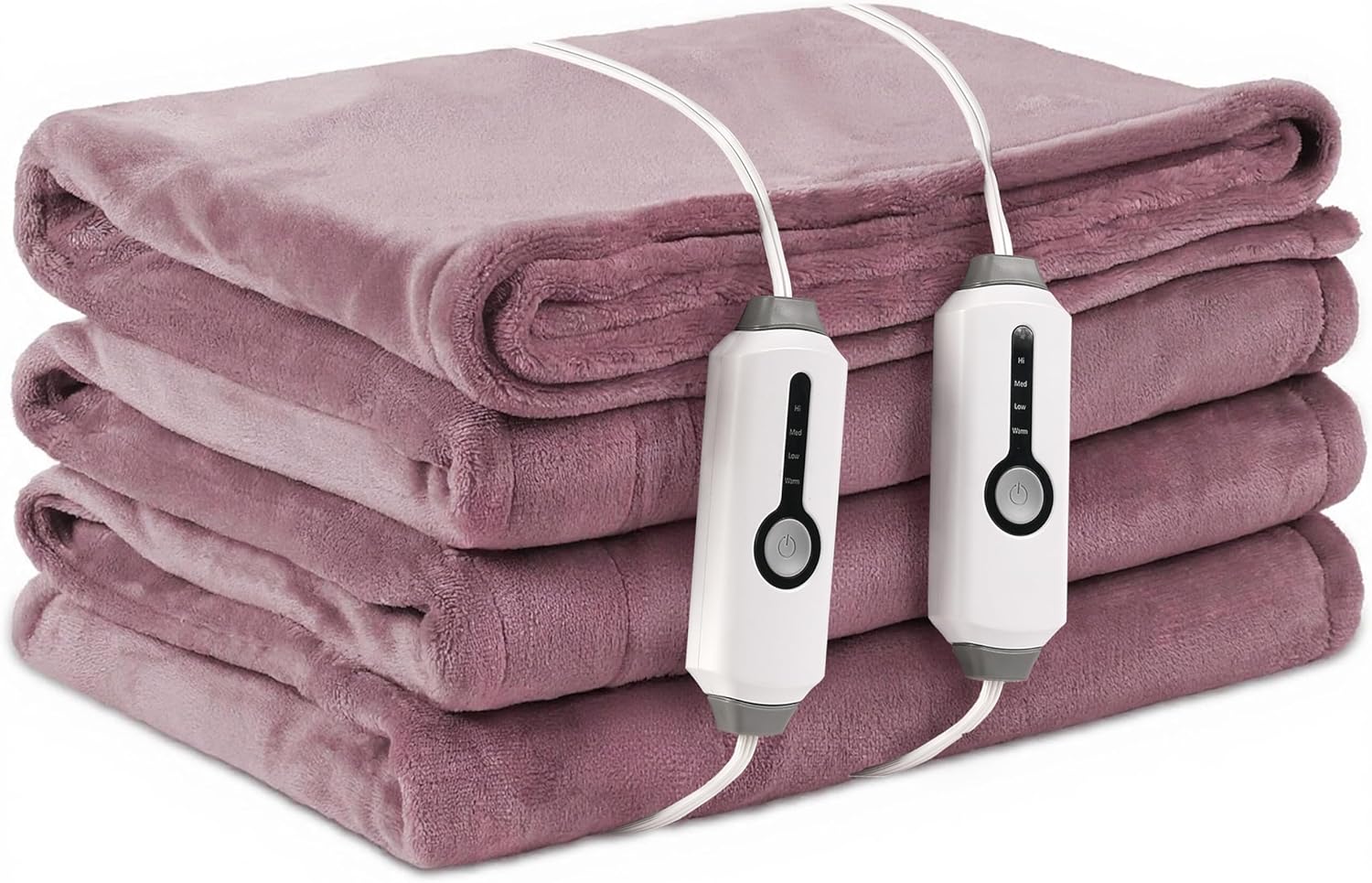Electric Heated Blanket Queen Size 84"x90", with Dual Control Breathable & Luxurious Flannel, with 4 Heating Levels & 10 Hours Auto-Off, Fast Heating, Machine Washable, for Bedding -Purple