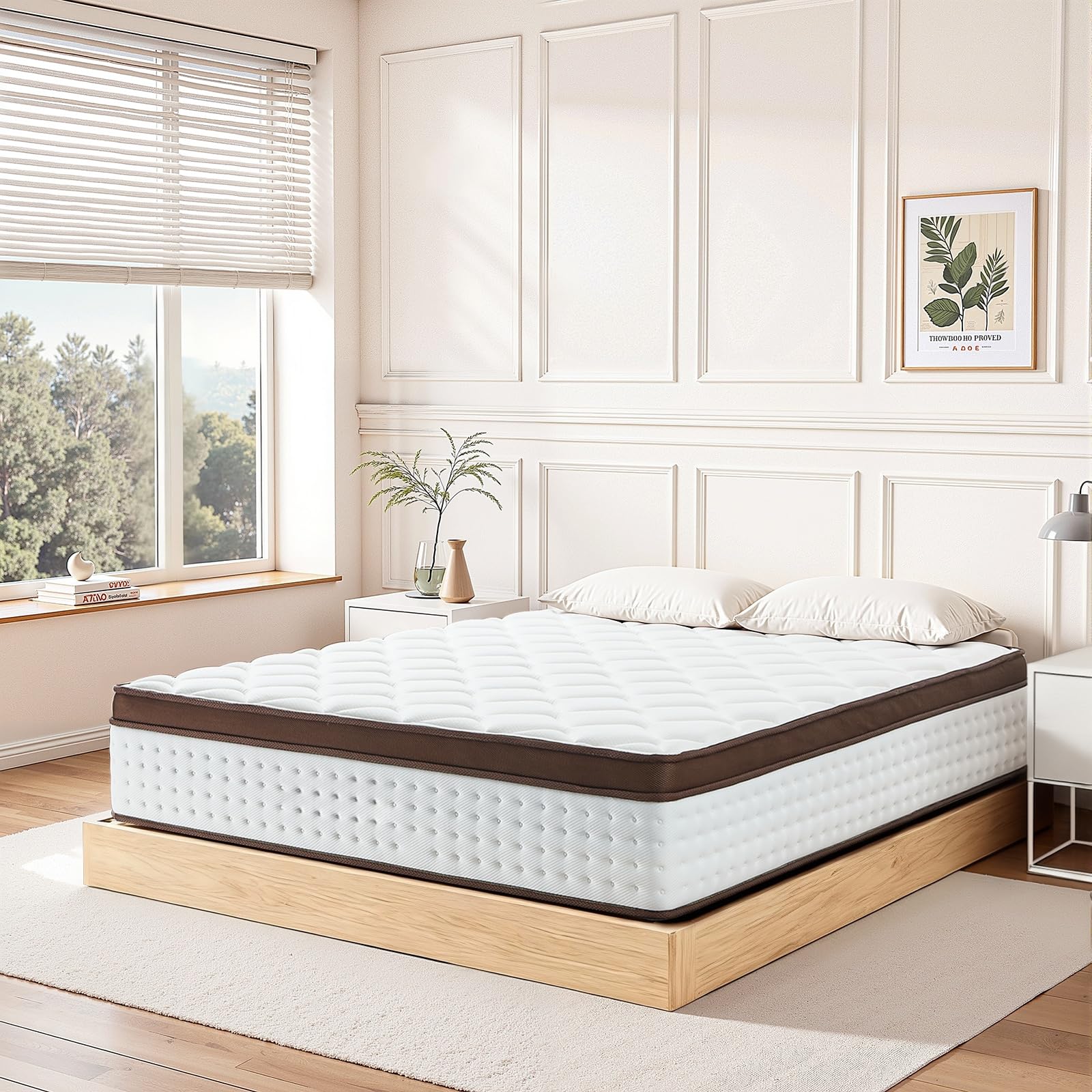 Photo 1 of 12 Inch Full Mattress, Medium Firm Hybrid Mattress Full with Zoned Pocket Springs & Memory Foam for Pressure Relief, Motion Isolation | Fiberglass-Free, CertiPUR-US Certified | 75"*54"