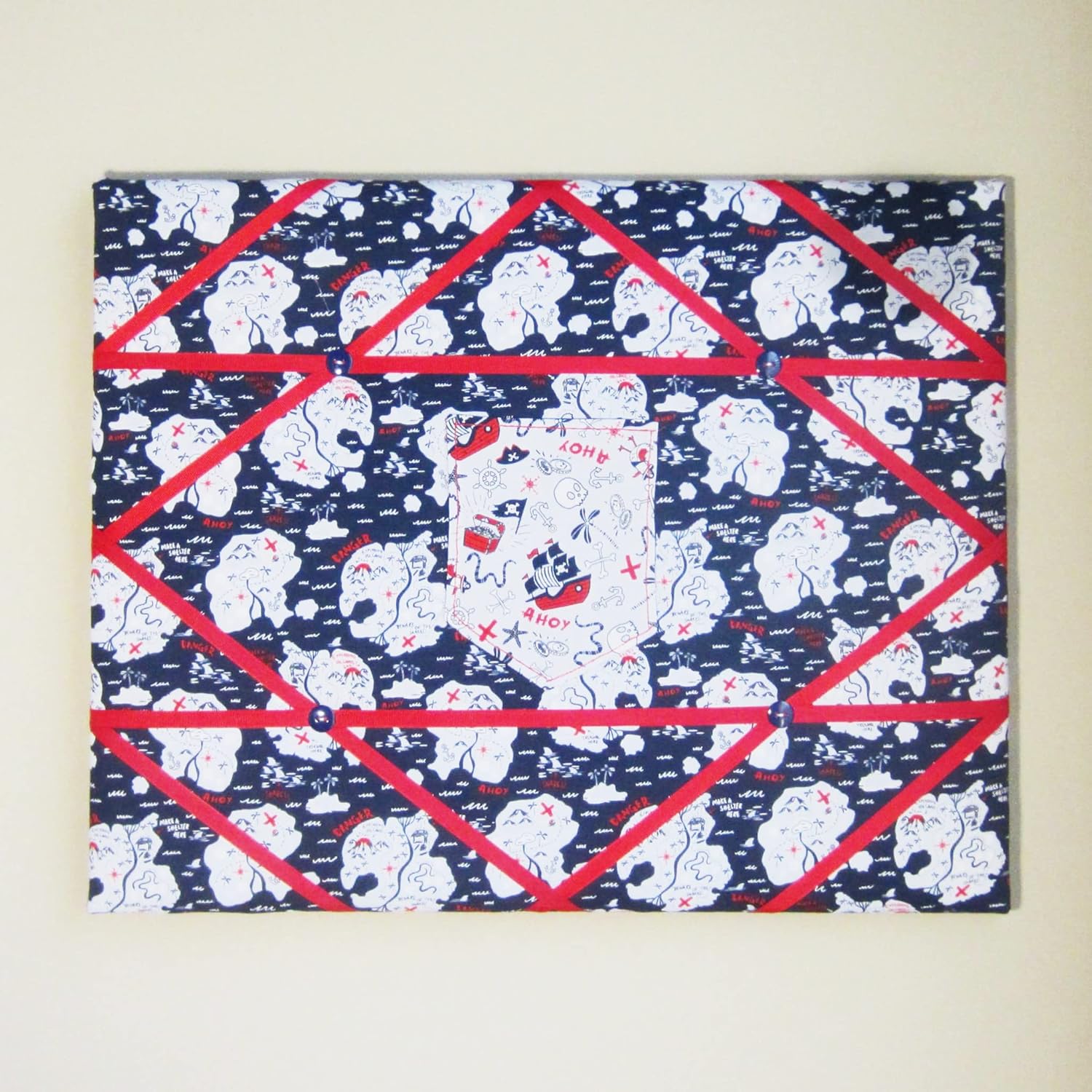 Navy Pirate Island with Pocket 16x20 Memory Board, Bow Board
