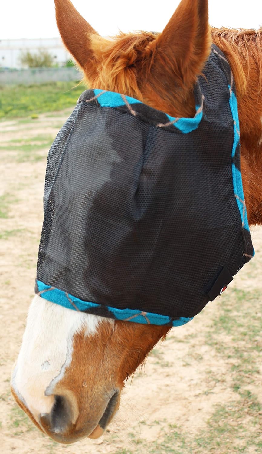 CHALLENGER Equine Horse Mask Light Weight Summer Spring Airflow Mesh 732FlymaskV10