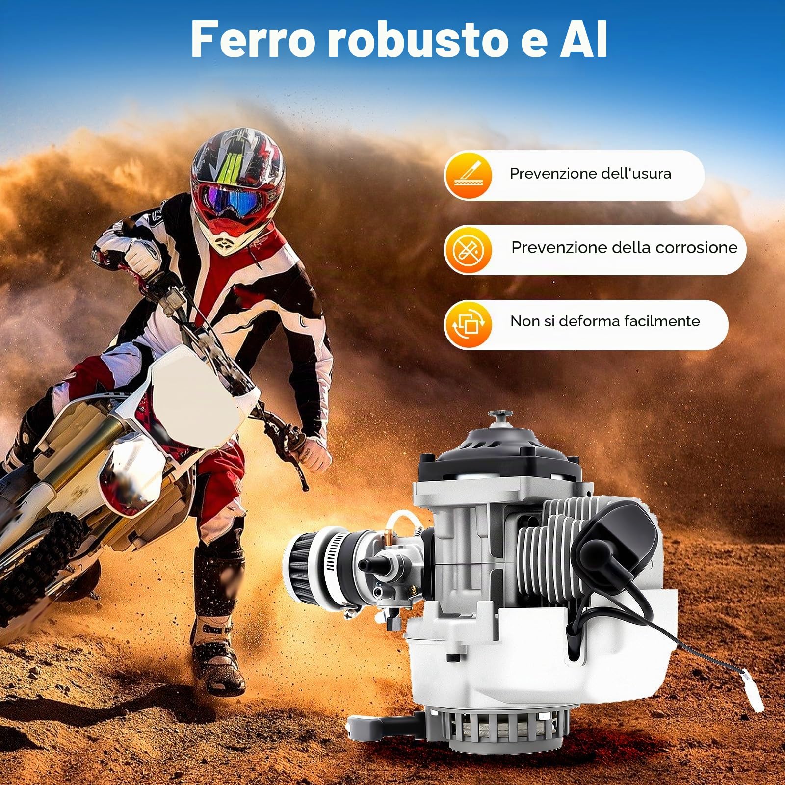49 CC 2 tempi Pocket Bike Motore a benzina per bicicletta motore completo 49 CC a due tempi per mini bici da dirtbike mini ATV 47 CC/49 CC