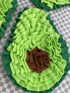 2 alfombrillas pequeñas con forma de aguacate y colores verdes para perros pequeños, gatos, 41 x 30 cm, alfombrilla de olfateo y búsqueda