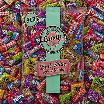 Bulk Candy Variety Pack - 3 Lb Assorted Candy Mix Individually Wrapped - Pinata Stuffers for Kids, Goodie Bags & Party Favors - Dulces for Pinatas, Birthdays - Mixed Assortment Bag.
