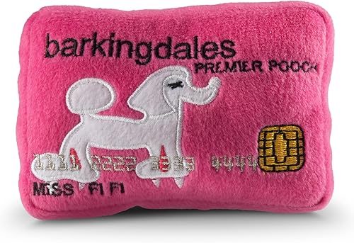 Dog Diggin Designs Colección de tarjetas de crédito  Juguetes de peluche únicos de parodia chirriante para perros, no te vayas de casa sin él