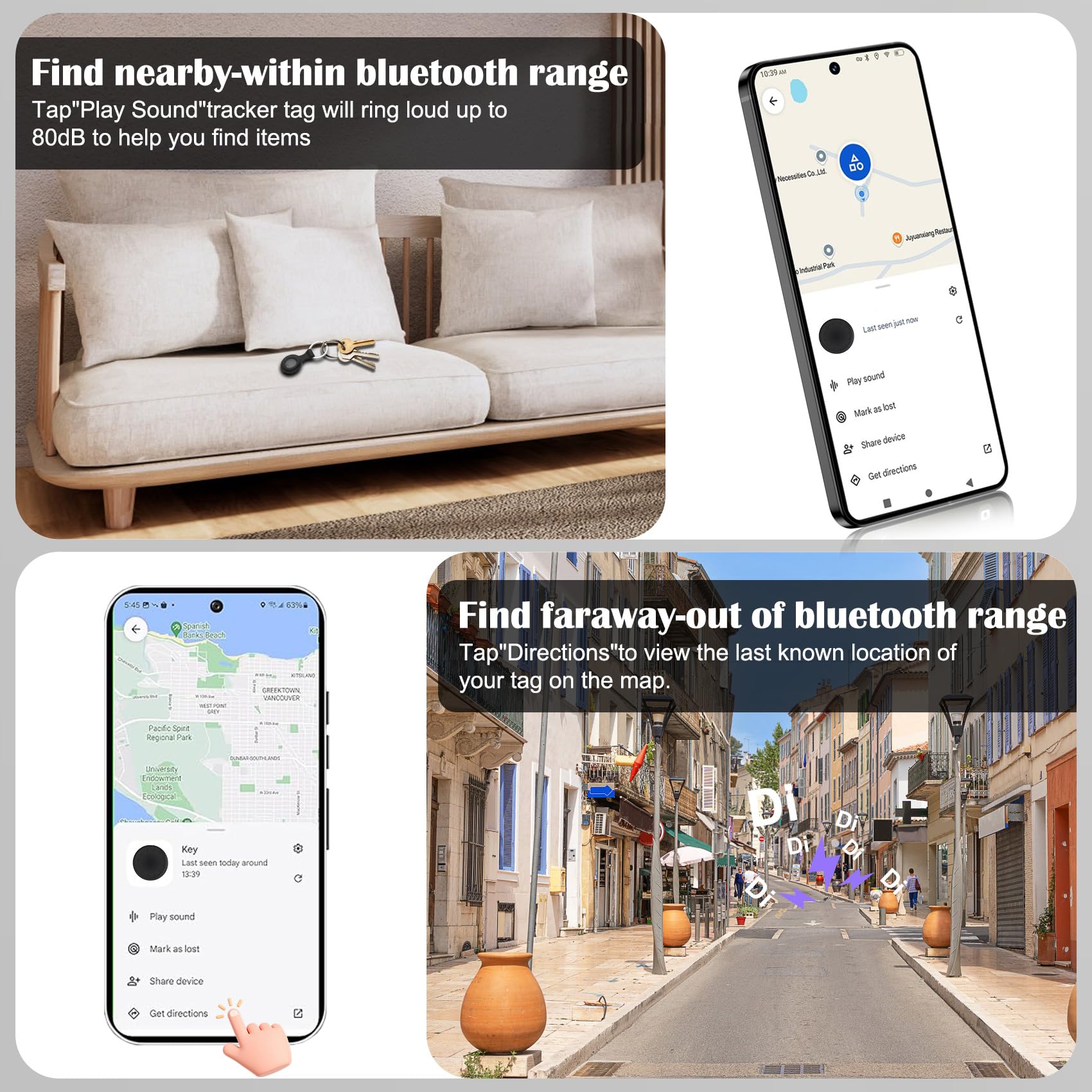 GPS Coche Localizador, Rastreador GPS para Coche, Air Tracker Android vehículos Smart Tracker Magnet Finder Compatible con Google Find Hub sin suscripción mensual — view 5