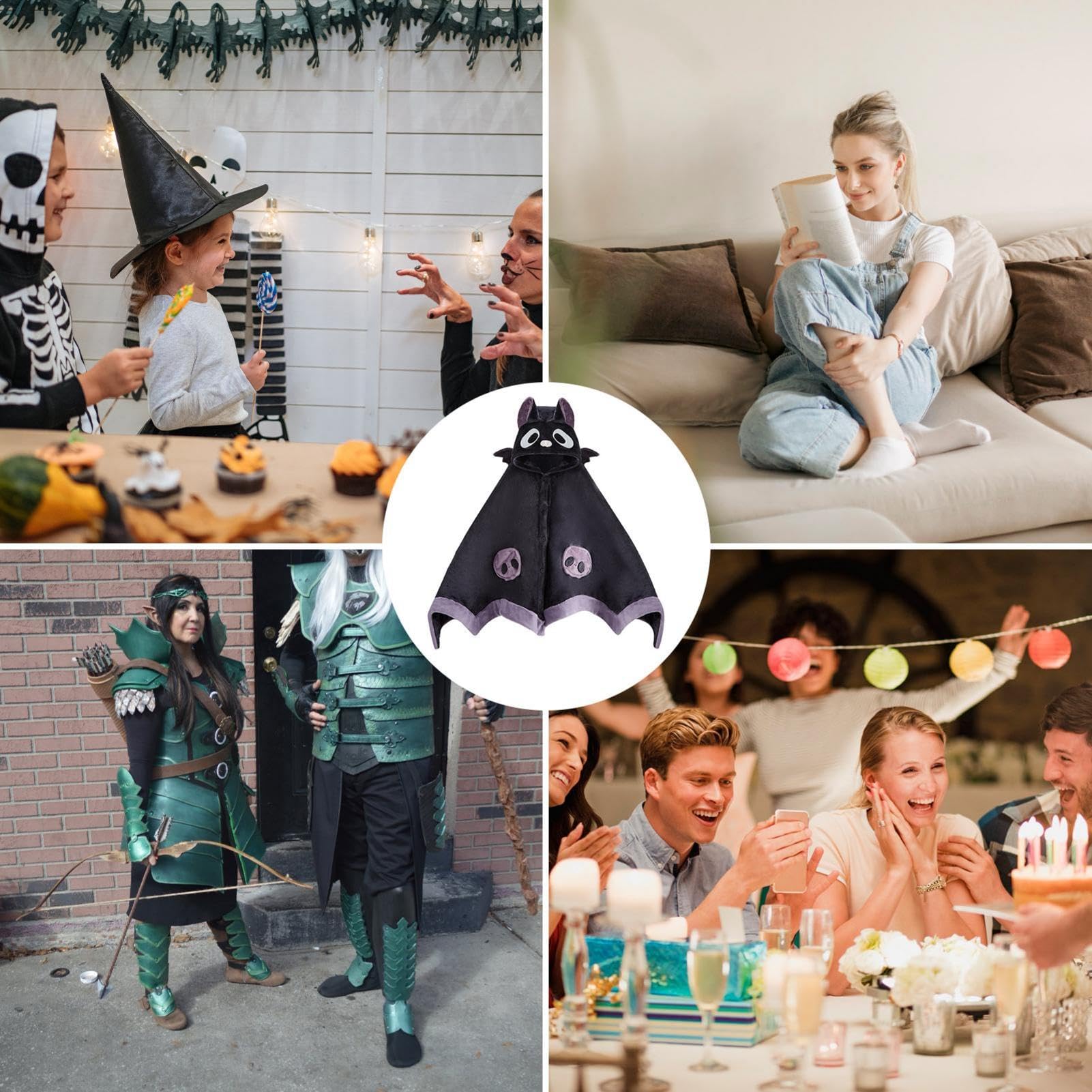 Koc do noszenia na zamówienie, uroczy koc nietoperz, bluza z kapturem, odzie? unisex, niestandardowe akcesoria, rozpieszczony i przytulny koc do drzemki, ?kki ze skrzyd?ami demona, Halloween,