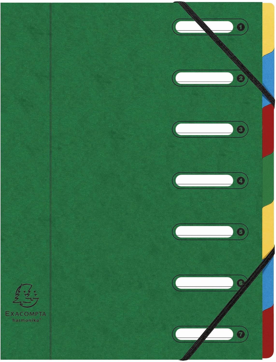 Exacompta Harmonika Multipart File, Expanding Spine, A4, 7 Sections - Assorted Colours, Pack of 8