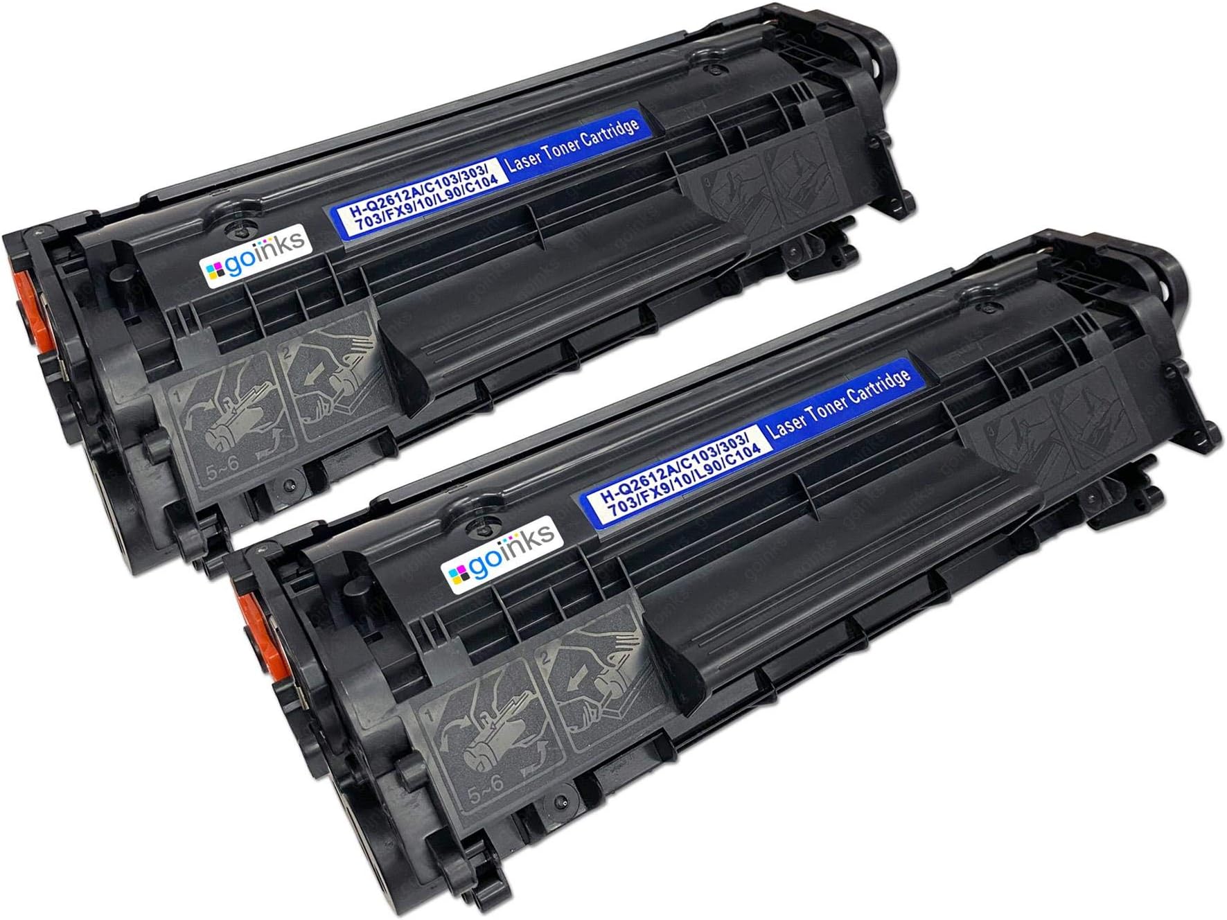 Compatible Q2612A Laser Toner Cartridge - 2 Pack replacement for HP LaserJet Printers - 2000 Pages per Toner - 2x Black Cartridges