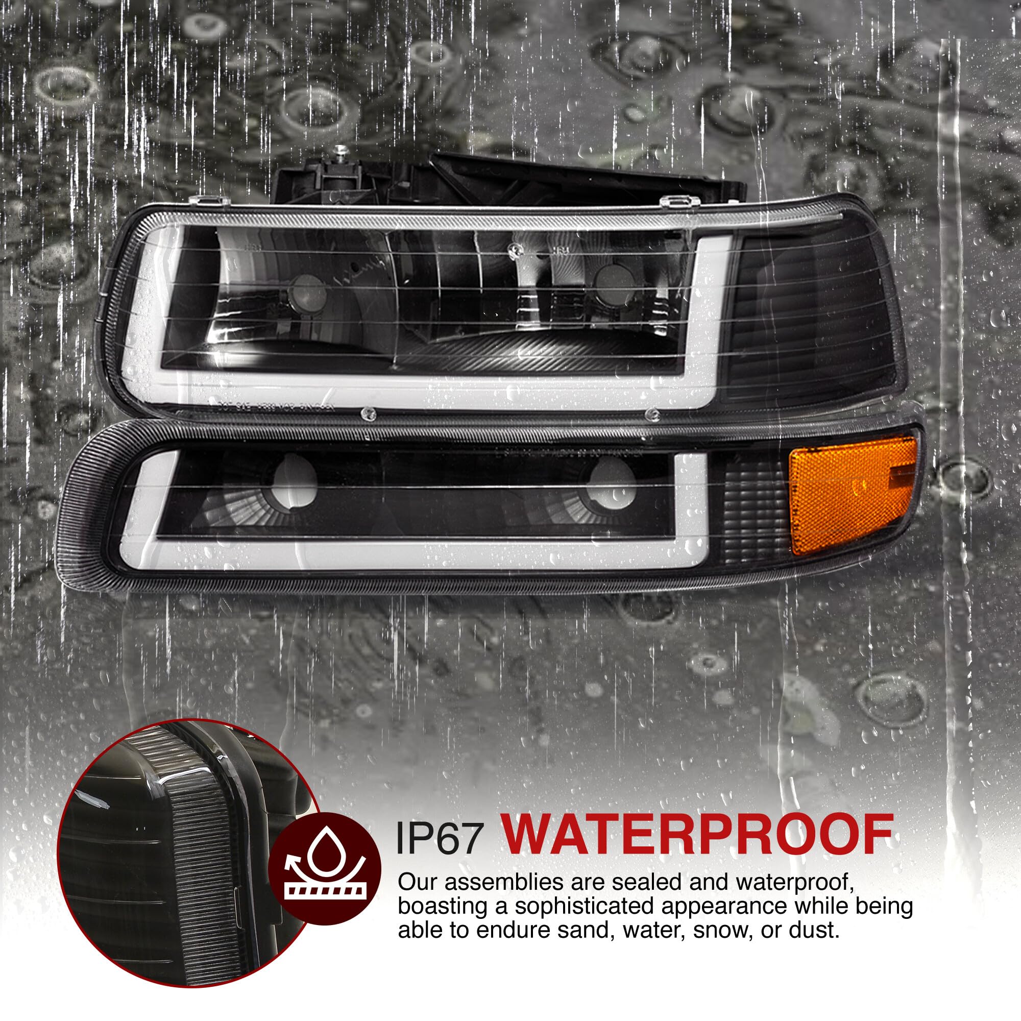 Amazon | AJP ディストリビューター LED DRL ヘッドライト ヘッド