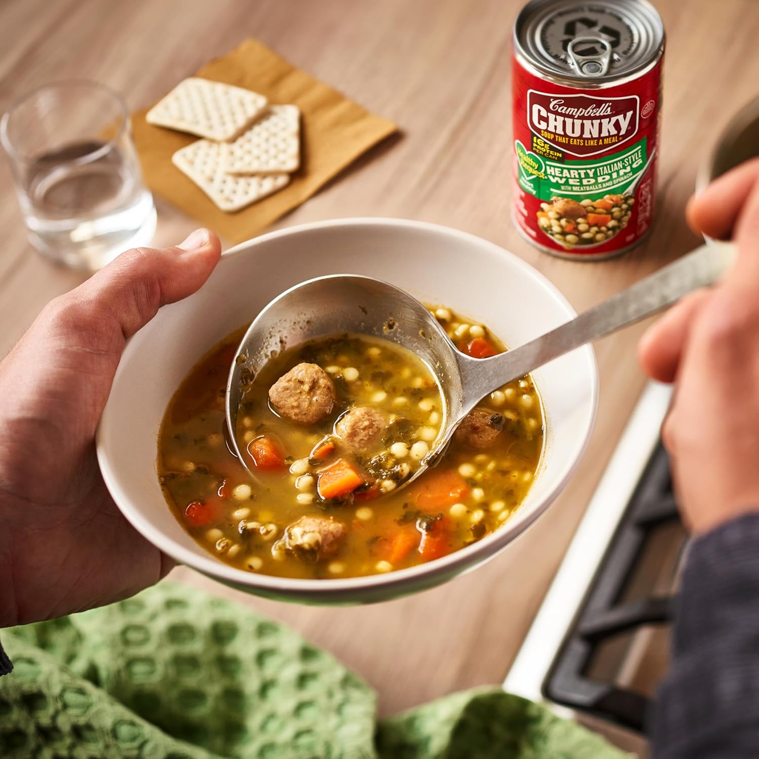 Campbell’s Chunky Healthy Request Soup, Hearty Italian Wedding Soup with Meatballs and Spinach, 18.6 Oz Can (Case of 12)