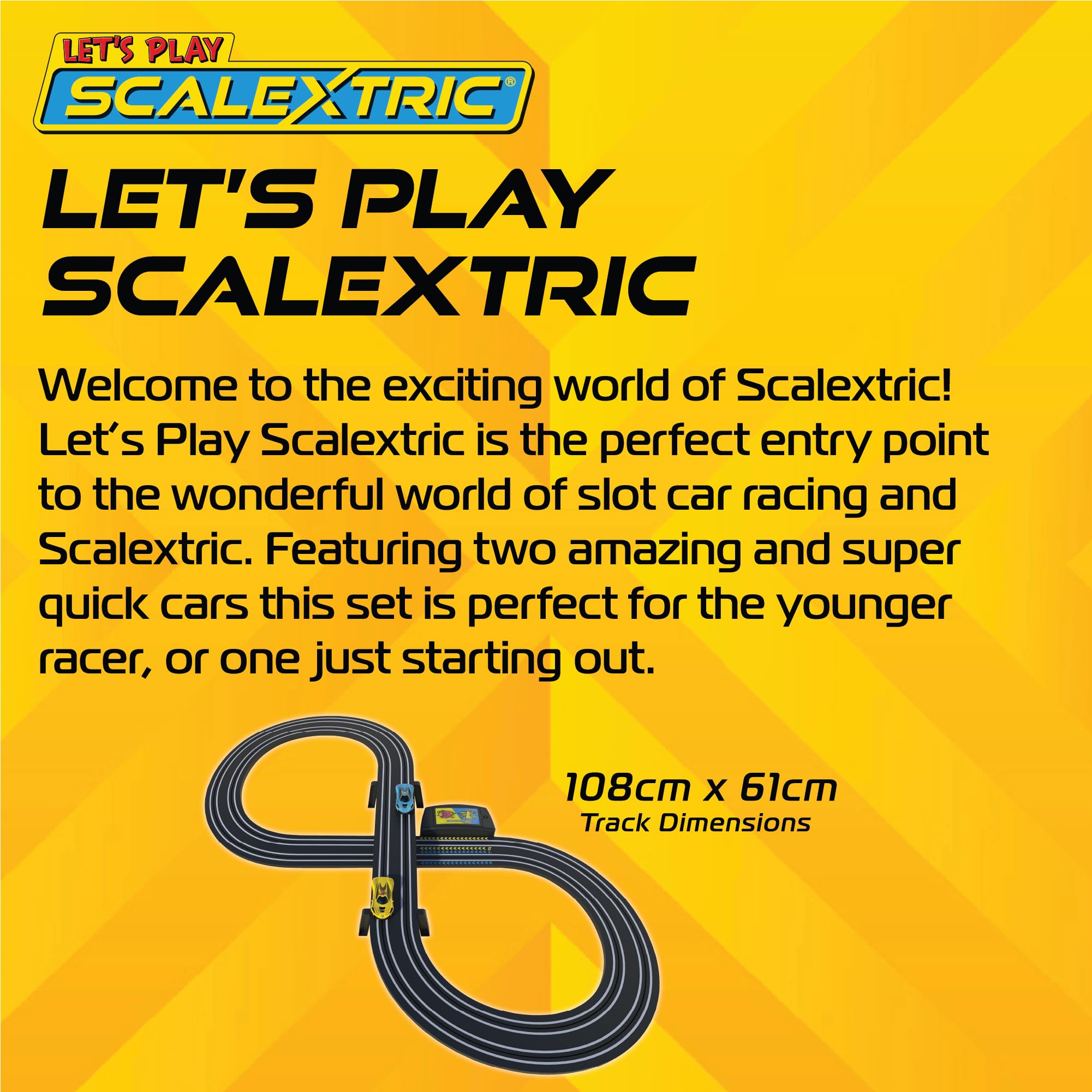 My First Scalextric Let's Play G1189M zestaw torów wyścigowych dla dzieci w wieku od 3 lat - zestaw mikro wyścigowy zasilany sieciowo, zestaw zabawkowy dla chłopców z 1 torem prędkości