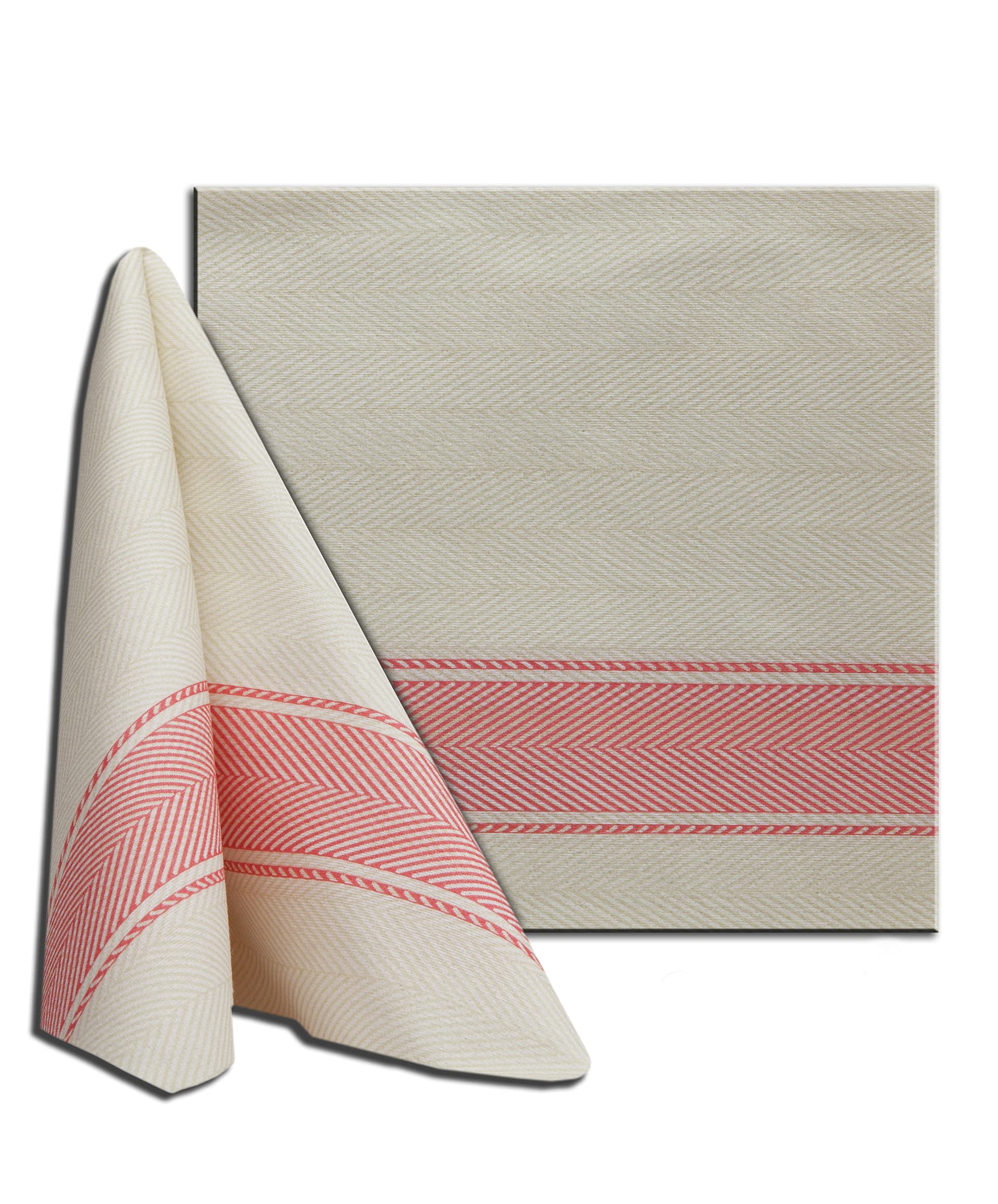Tovaglioli Monouso Kitchen in Tessuto non Tessuto (TNT), disegno ad effetto spigato, 30x40cm 800 pz, Rosso