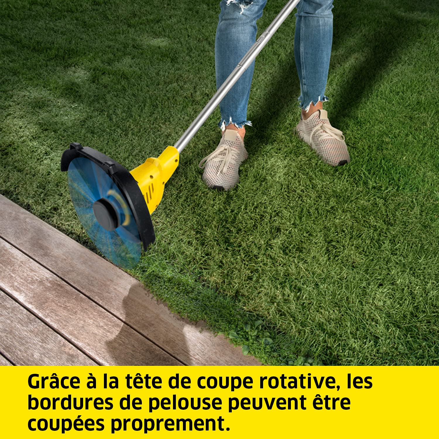 Kärcher 18 V Coupe-Bordures sans Fil LTR 18-25, Vitesse de Coupe : 9 500 TR/Min, Diamètre de Coupe : 25 cm, Épaisseur du Fil : 1,6 mm, nécessite la Batterie Kärcher 18 V, Batterie Non Incluse