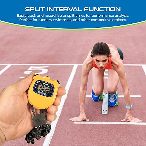 Miniatura 3 de Sper Scientific Cronómetro resistente al agua 810012 - Temporizador digital con función de intervalo dividido, reloj despertador de 1224 horas y