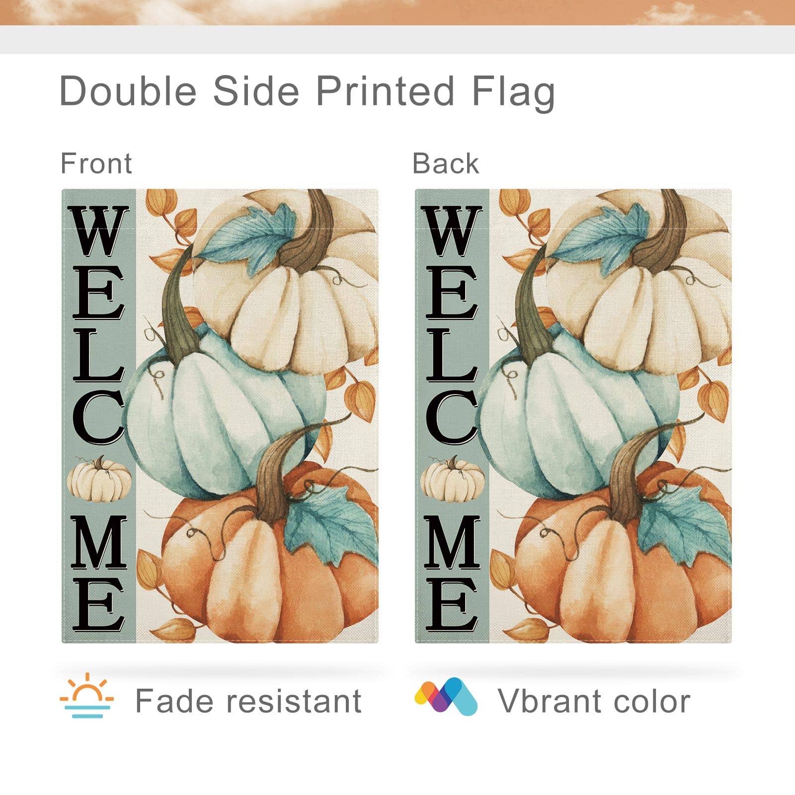 Herbst-Flagge Mit Kürbis-Motiv – Doppelseitige Gartenflagge Für Hof & Haus, 71x102 Cm