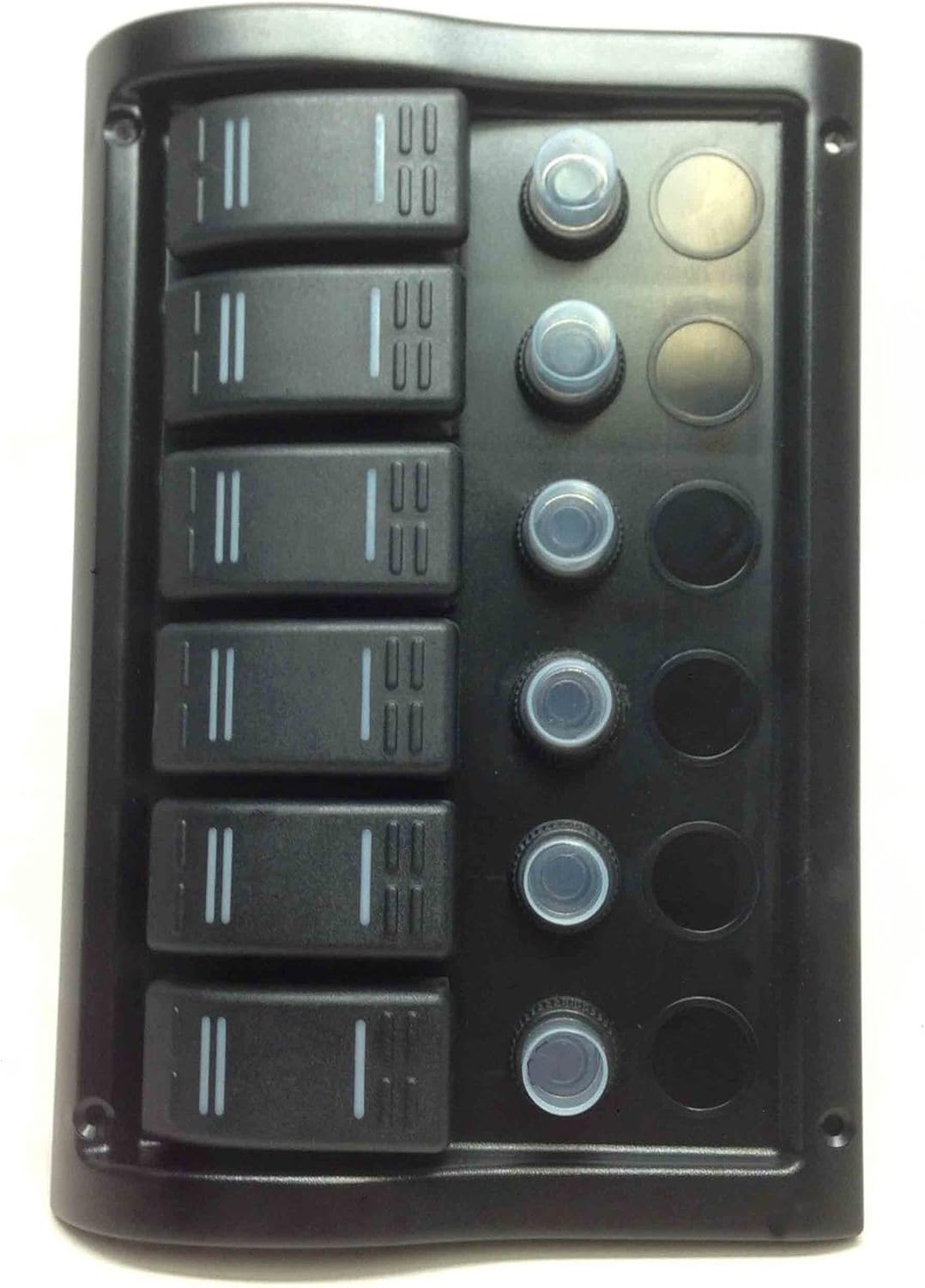 Pactrade Marine Boat 6 Gang Splash Proof Switch Panel ODM Circuit Breaker with Caps