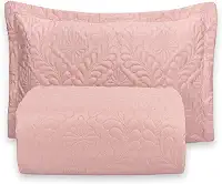 Kit Colcha Cobre Leito Camili Solteiro Dupla Face 2 Peças Ultrassônico (Rosê)