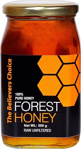 The Believers Choice Raw Organic Forest Honey, Wild, Unprocessed, Unheated, Non Pasteurized, Original Honey 100% Pure and ...