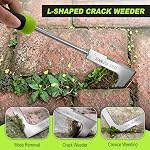 Kit de préhension, outil de désherbage à crémaillère, outil d'épuration à main en en acier inoxydable forme de L, outil portatif manuel de prévisualisation pour jardin, pelouse de patio, plantage -paquet de 3