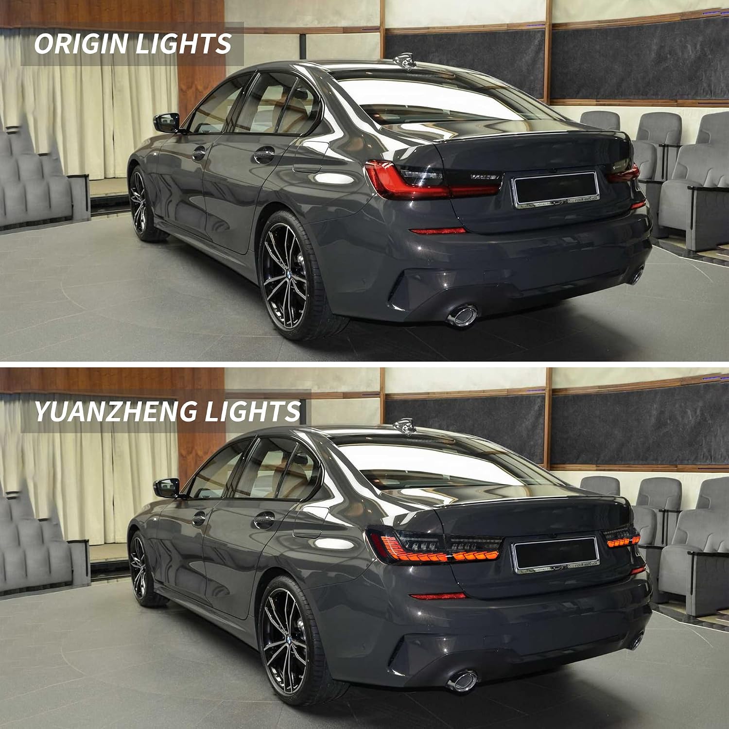 VLAND OLED Smoked Tail Lights W/Sequential Red Turn Signal Compatible For 2019 2020 2021 BMW 3 Series G20 G80 M3 GTS 330i 340i, W/Dragon Scales Dynamic Animation Running Light