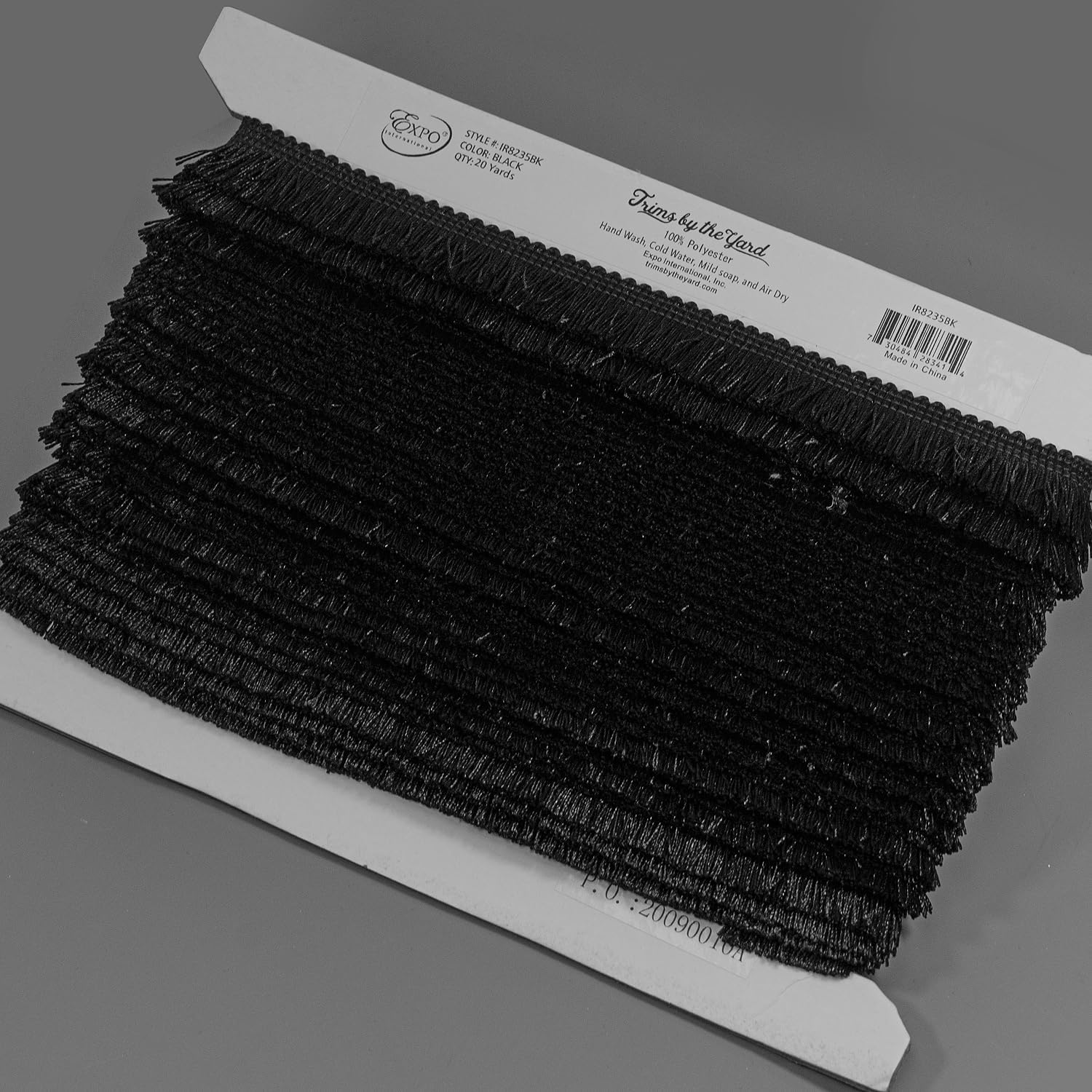 Trims by the Yard Stannis Cut Brush Fringe | Black | (5 Yard Cut)