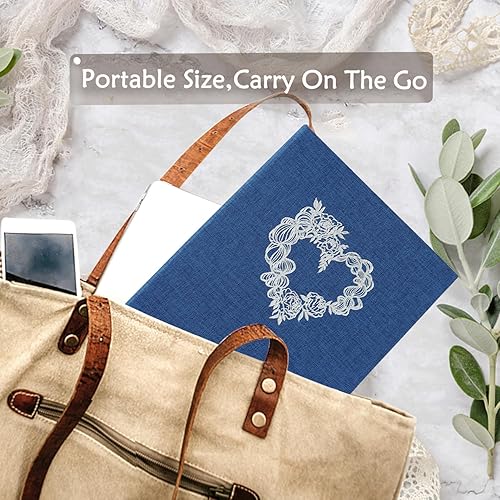 Miniatura 6 de Artmag Álbum de fotos de boda de 4 x 6 pulgadas, 400 fotos, cubierta de lino, gran capacidad, libro de fotos para boda, aniversario familiar, con