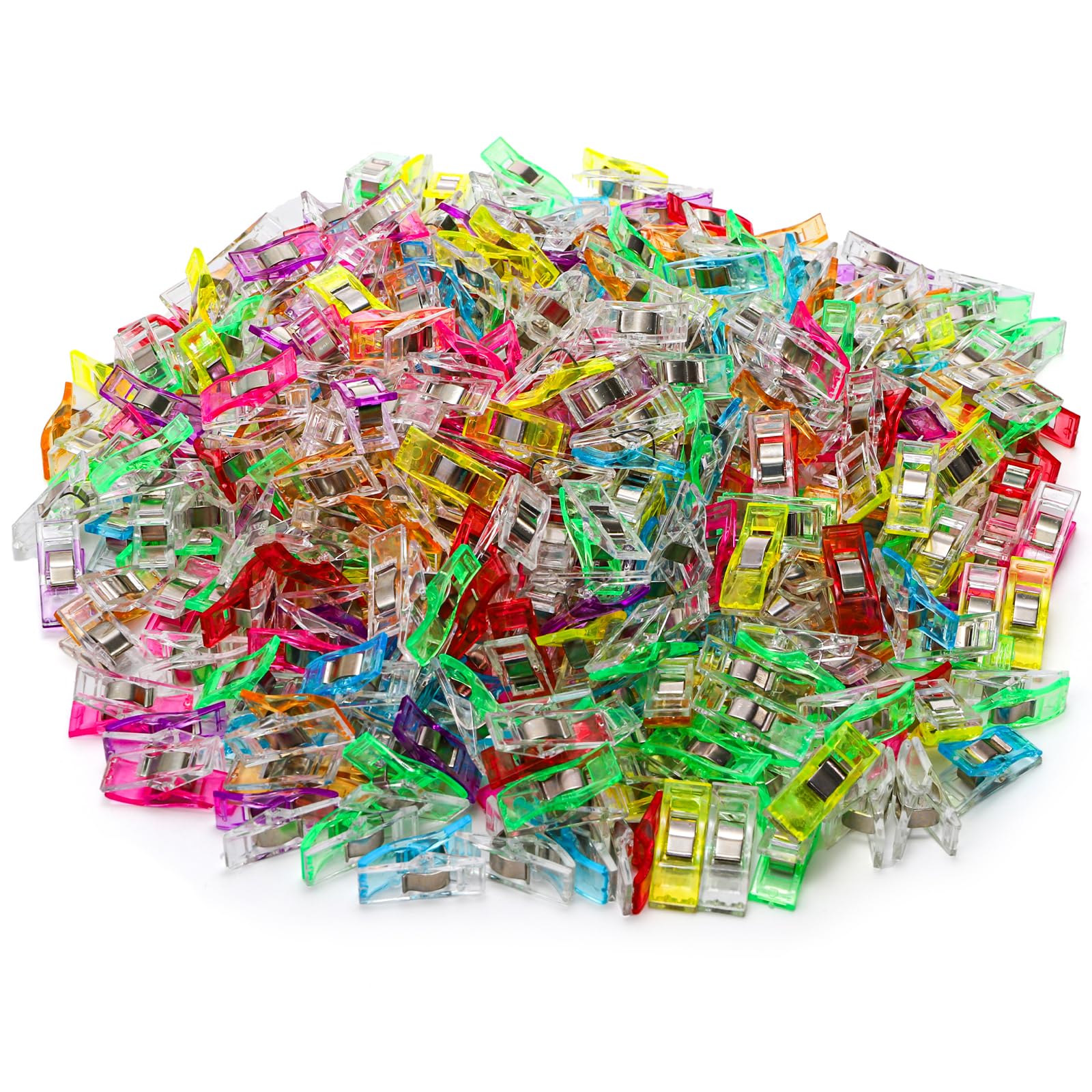 SOUJOY 400 Pcs Sewing Clips for Fabric and Quilting, Plastic Sewing Notions, Assorted Colors Multipurpose Craft Clips for Sewing Quilting Binding Crafts