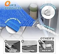 Vista 3 de TANG Toldo tipo vela triangular de 10 pies x 10 pies x 10 pies, cubierta de sombra para patio, protección UV, tela permeable para pérgola, porche