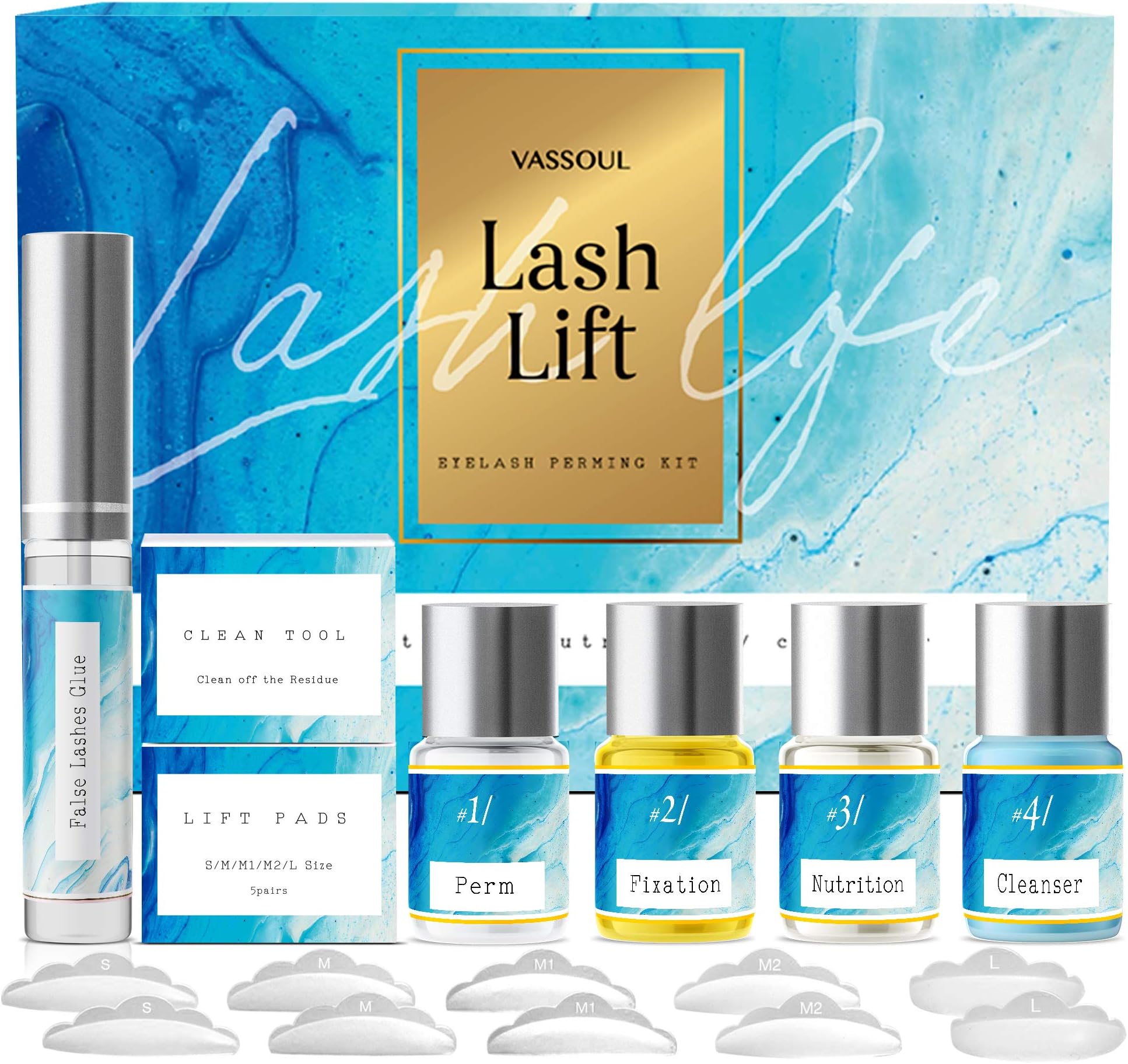 VASSOUL Eyelash Lift Kit, Eyelash Perm Kit, Lash Curling, Semi-Permanent Curling Perming Wave Suitable For Salon