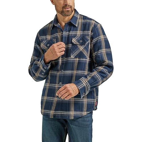 Wrangler Authentics Men's Long Sleeve Sherpa Lined Shirt Jacket