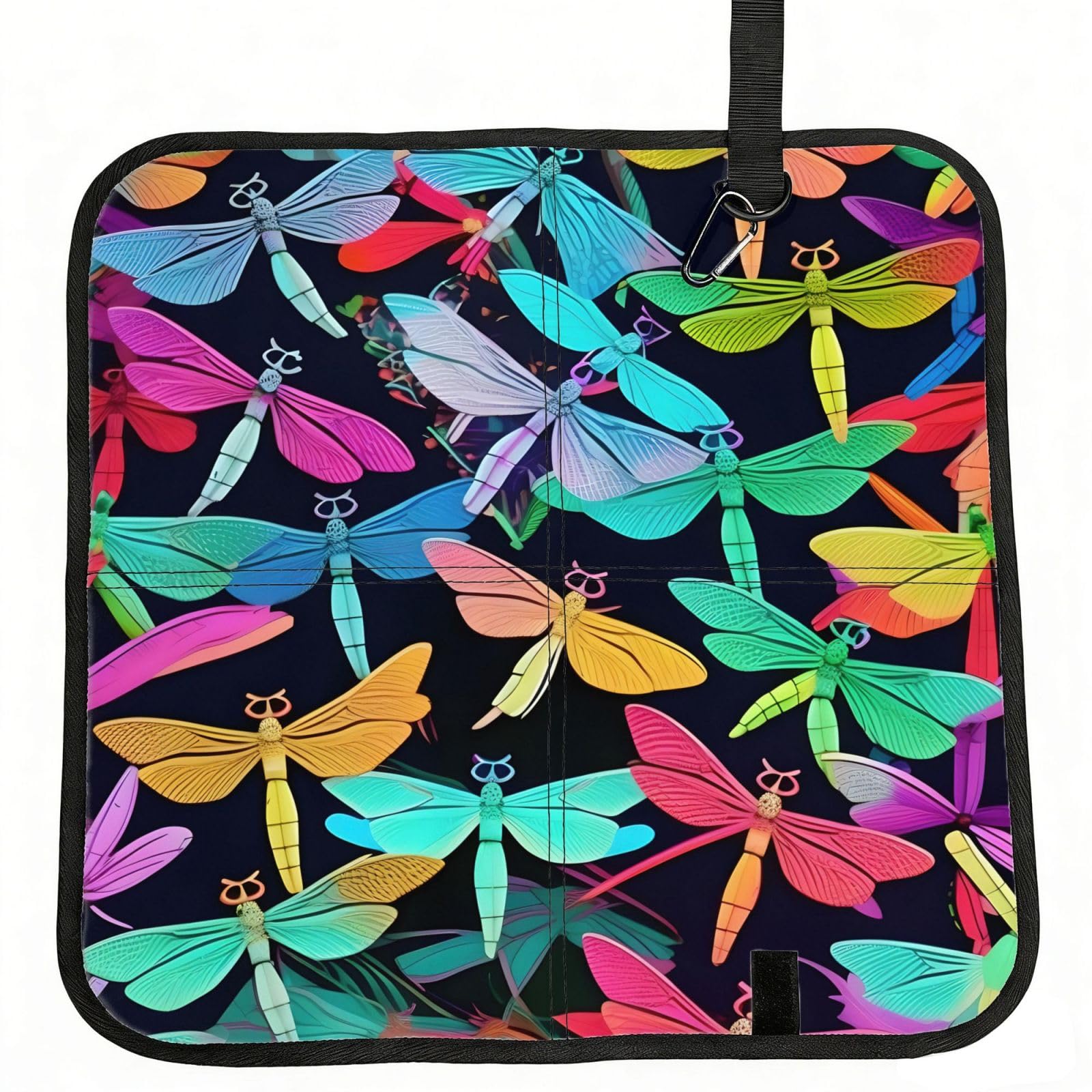 AYYQWE Cute Dragonflies Print Foldable Seat Cushion Portable Chair Pad Office Commuting Picnic Camping Outdoor