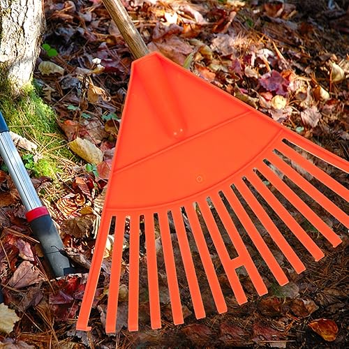 Miniatura 8 de BESTOYARD portátil de acero inoxidable ventilador de césped mango largo rastrillo de jardinería césped apéndice pesca extensión varilla rastrillo