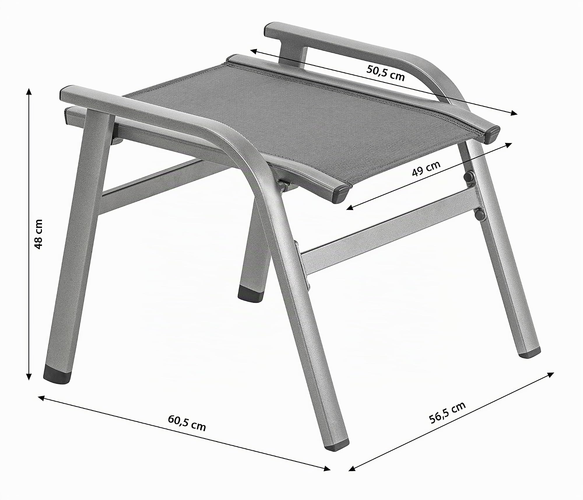 Dehner Stapelhocker Chicago, grau, 56.8 x 60.5 x 48 cm