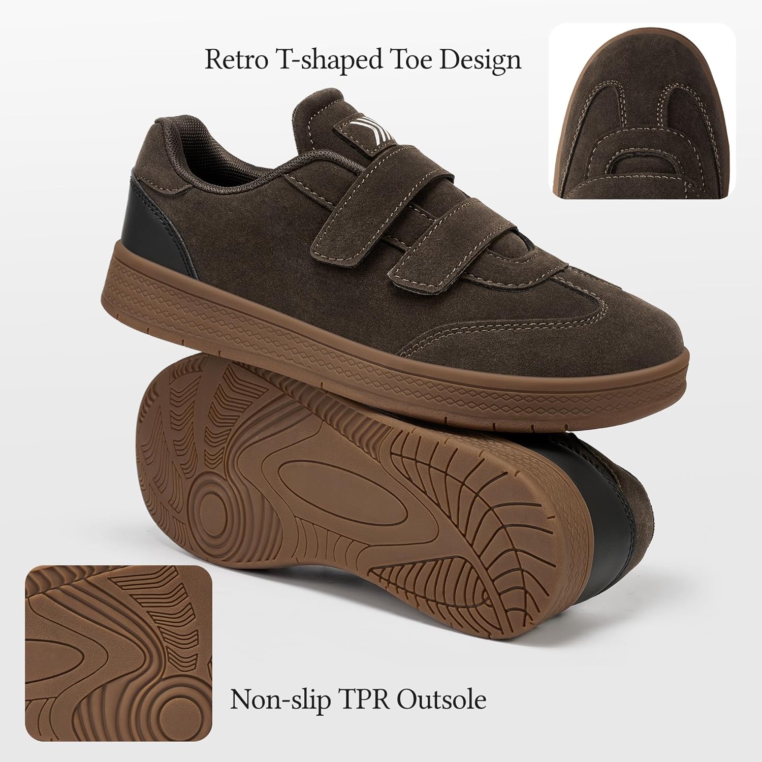 Sneakers for Women Classic Retro Trainers Skate Shoes Comfortable Hook and Loop Closure Sneaker