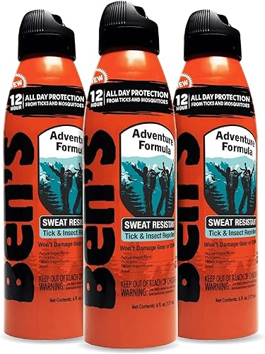 Ben's Adventure Formula - Repelente de garrapatas y mosquitos para hasta 12 horas de protección, 20% picaridina en aerosol para insectos con