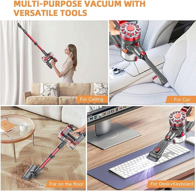 Aspiradora Inalámbrica Escoba con Potente Succión, Filtro HE miniatura 7