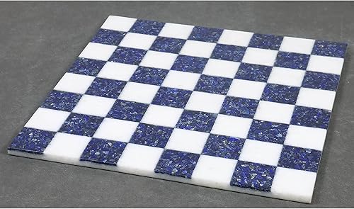 Miniatura 6 de Royal Chess Mall - Tablero de ajedrez de lujo de piedra de mármol sin bordes de 15 '' - Lapislázuli azul y blanco