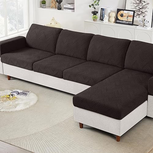 Miniatura 10 de Ruaozz Fundas de cojín para sofá seccional, fundas de cojín elásticas para sofá seccional, fundas de sofá lavables para muebles suaves en forma de