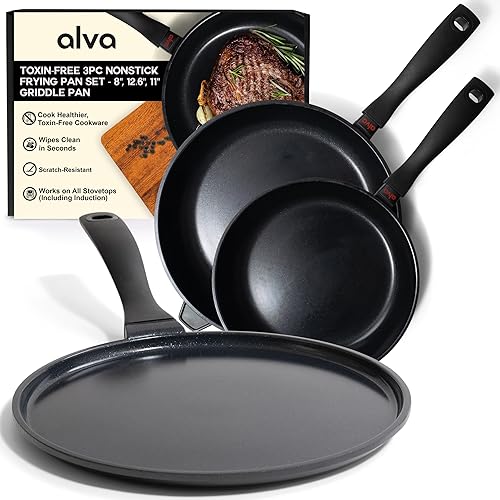 Miniatura 9 de Alva Energy - Sartén antiadherente de cerámica para crepes, sartén para plancha, sin PFAS, sin plomo ni cadmio, utensilios de cocina de inducción,