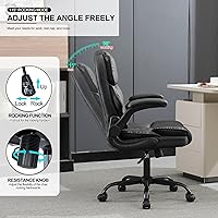 Vista 5 de Silla de escritorio de oficina, sillas de sala de conferencias, silla ejecutiva de cuero con respaldo medio, silla ergonómica para computadora